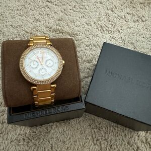 Used vintage Michael Kors gold chronograph watch
